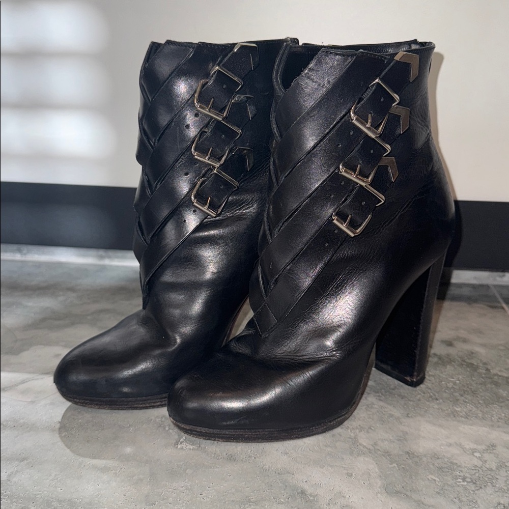 Christian Louboutin Black Leather Ankle Boots - Picture 2 of 8